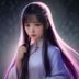 林雨晴 户外摄影师头像，背着相机包的年轻女性，眼神专注